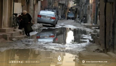مياه الصرف الصحي تغمر أحد أحياء صحنايا بريف دمشق والبلدية لا تستجيب
