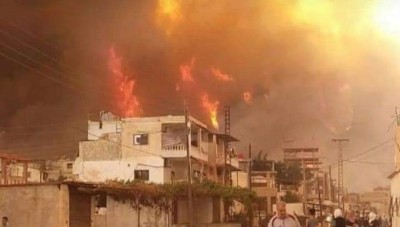 حرائق كبيرة "مفاجئة" تصل قرى ريف اللاذقية وهروب السكان من منازلهم (فيديو)