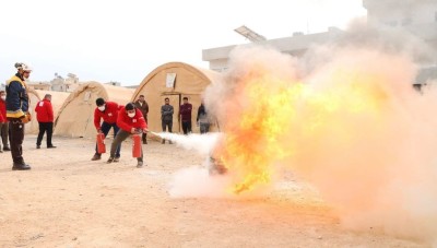 The Civil Defense completed training for 67 volunteers in the field of firefighting