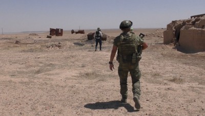 Military exercises conducted by Russia and Al-Assad regime in Palmyra simulate repelling an attack