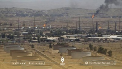 An unknown explosion targeting US forces in Al-Omar oil field