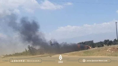 غارات إسرائيلية تستهدف محيط مطار الضبعة الذي تسيطر عليه الميليشيات الإيرانية في حمص