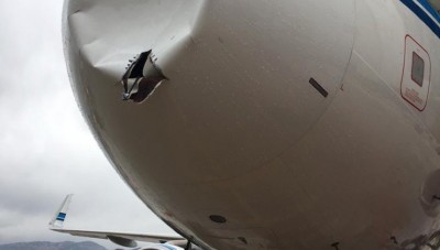 طائرة كويتية اصطدمت بـ&#34;غيمة&#34; جليدية على ارتفاع 8 قدم في السماء (صور)