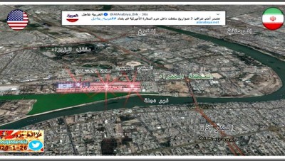 قصف صاروخي يستهدف السفارة الأمريكية في بغداد  