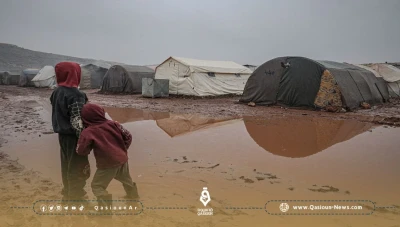 تضرر 22 مخيماً في ريف حلب وإدلب بسبب الأمطار